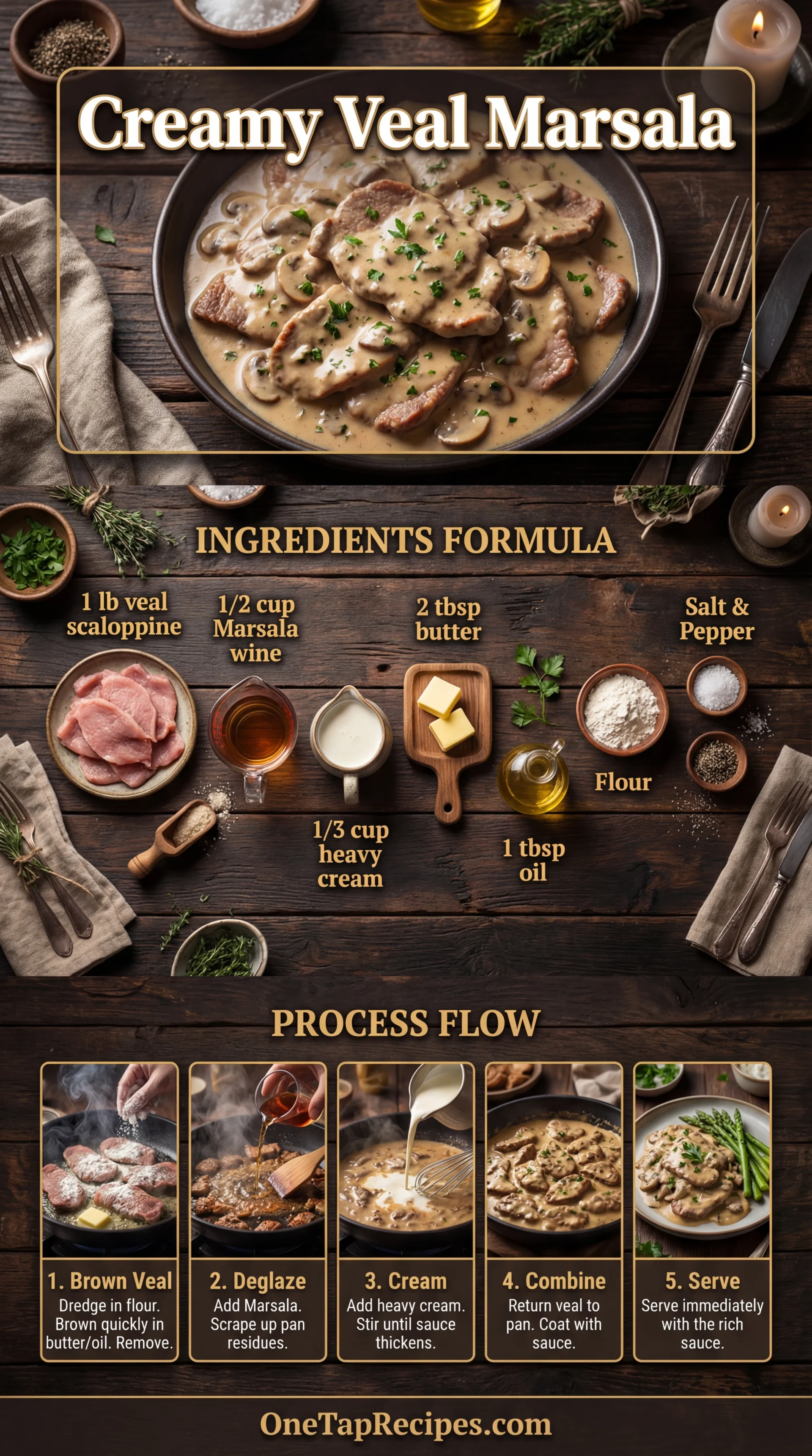 Veal Scaloppine with Marsala and Cream