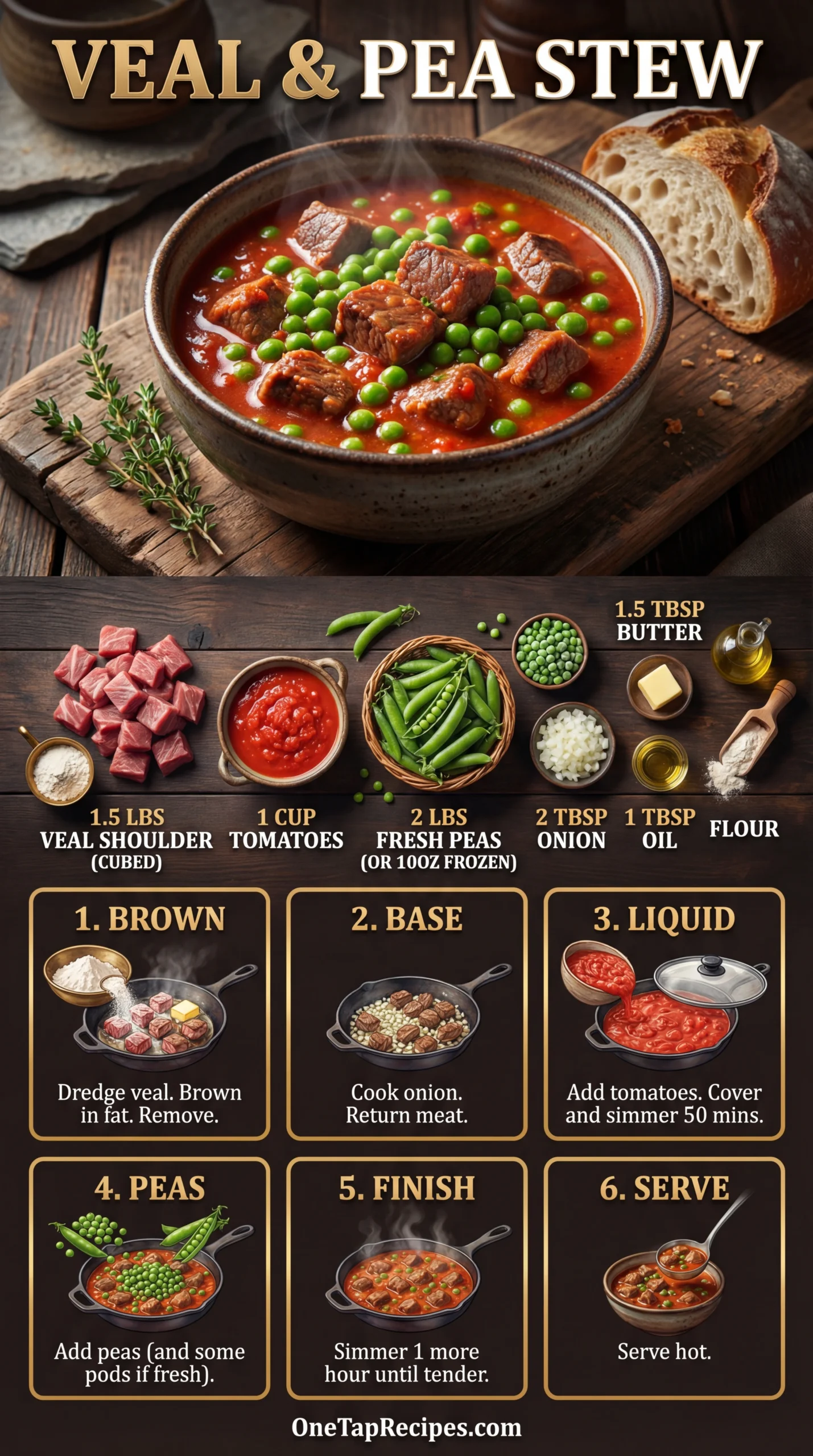 Veal Stew with Tomatoes and Peas