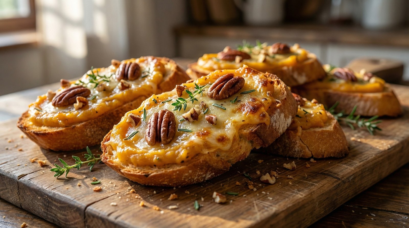 Butternut Squash Spread on Cheese Croutons