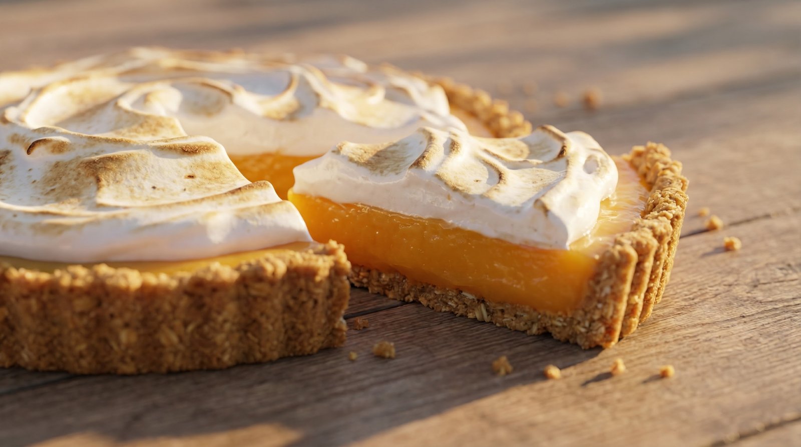 Orange Custard Tart with Oatmeal Crust
