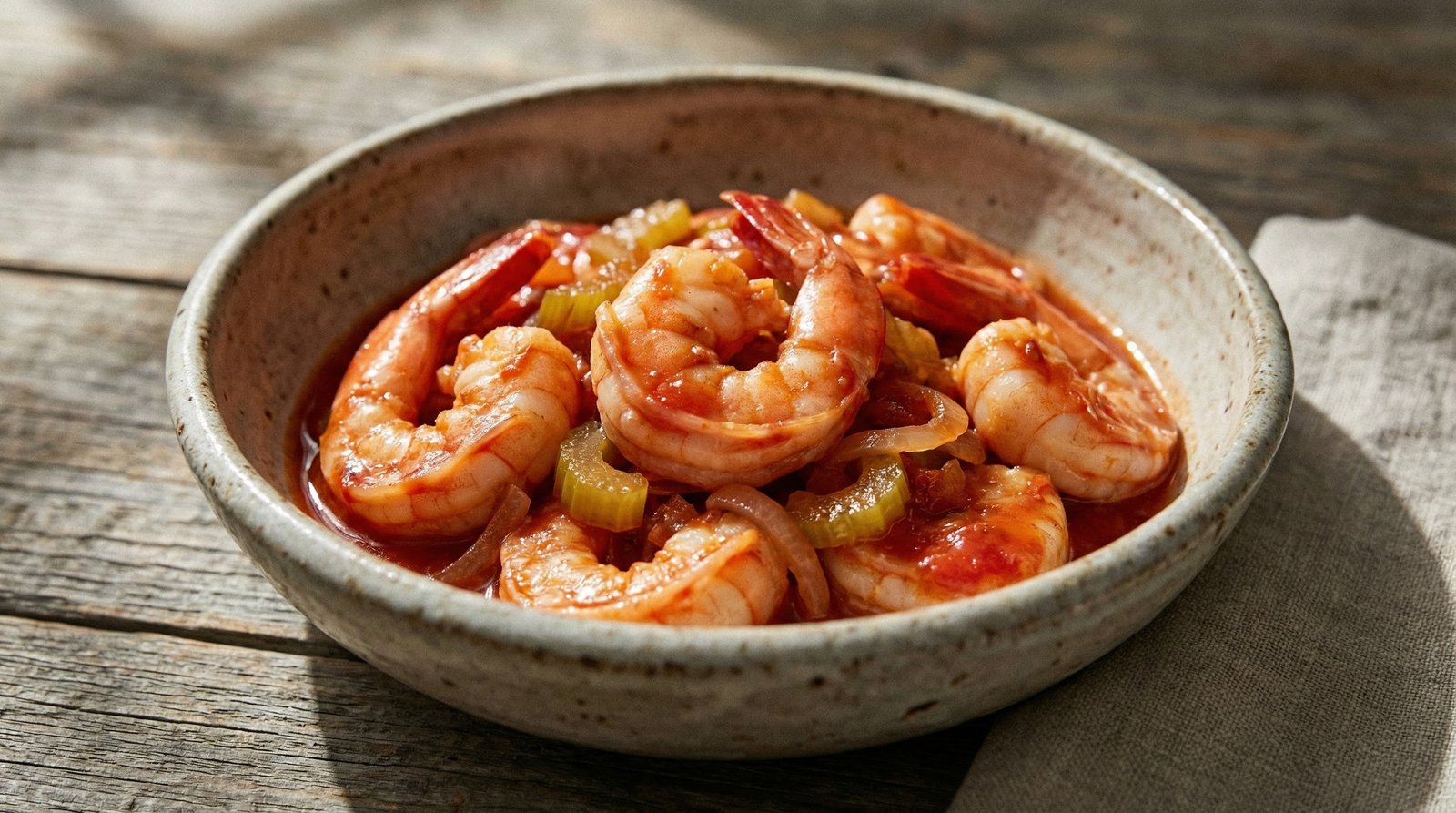 Bloody Mary Poached Shrimp