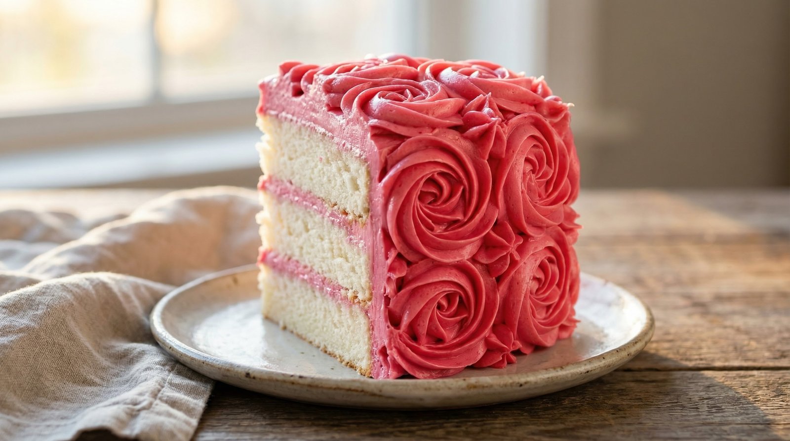 White Cake with Berry Swiss Meringue Buttercream