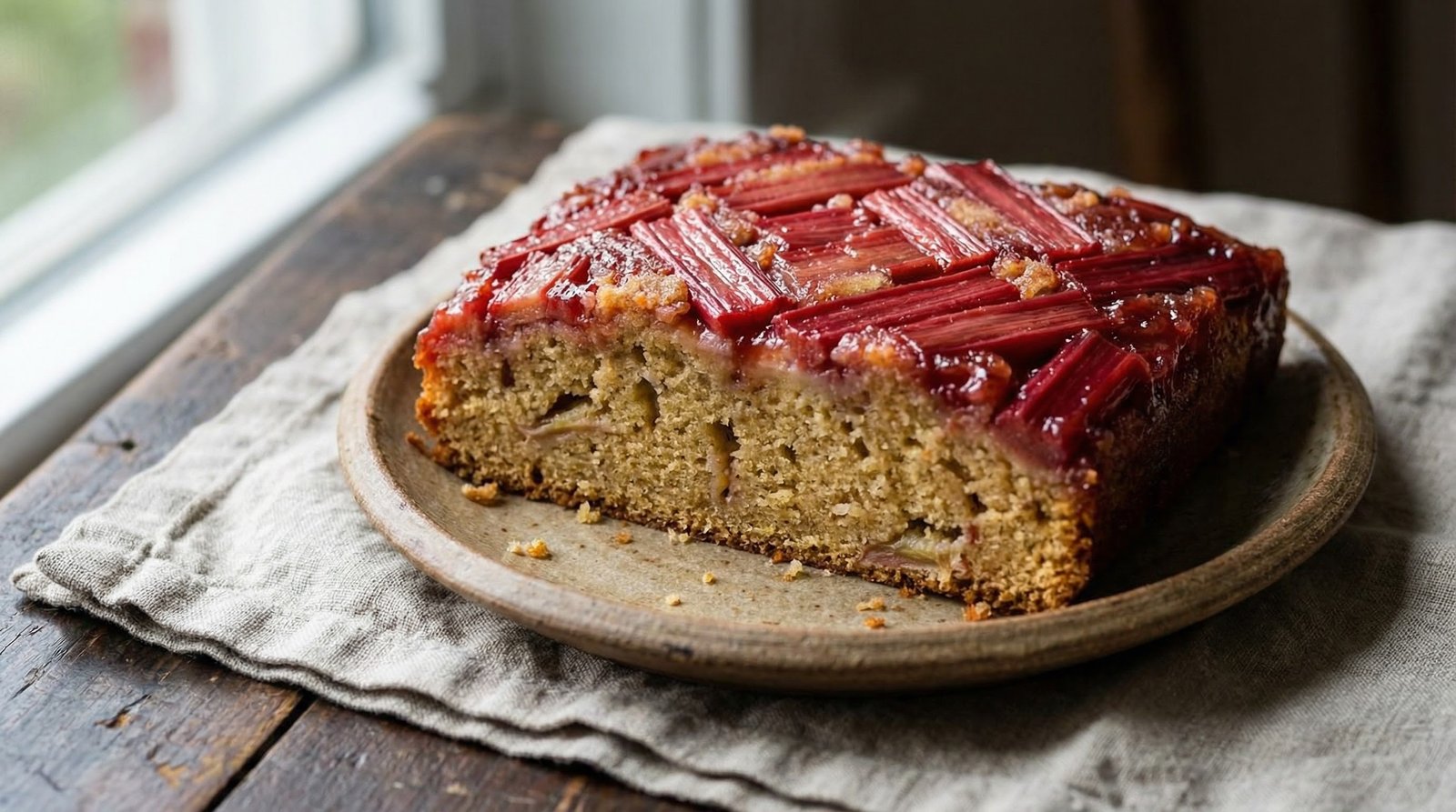 Rhubarb Buttermilk Upside-Down Cake