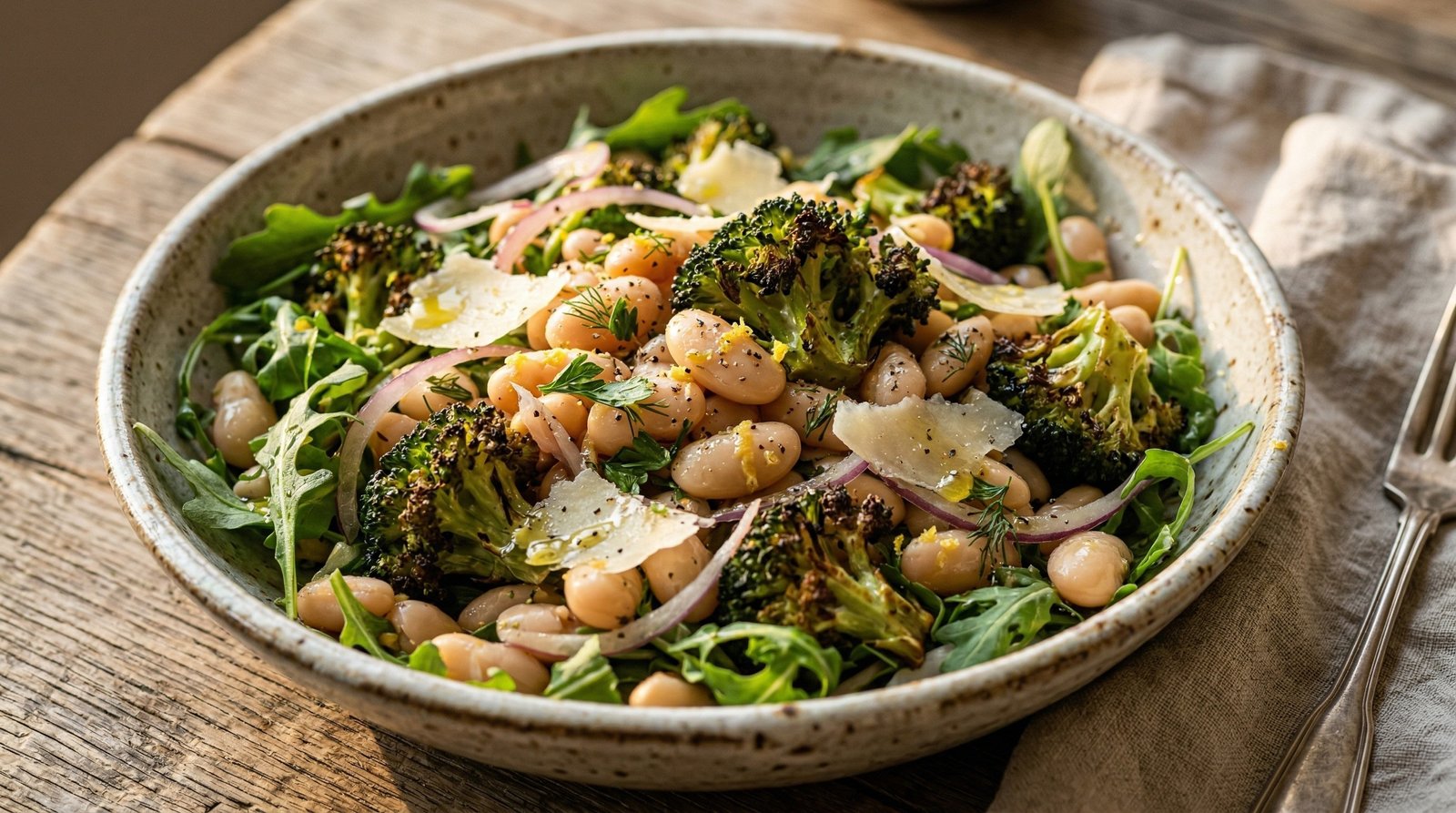 Lemony White Bean Salad with Broccoli