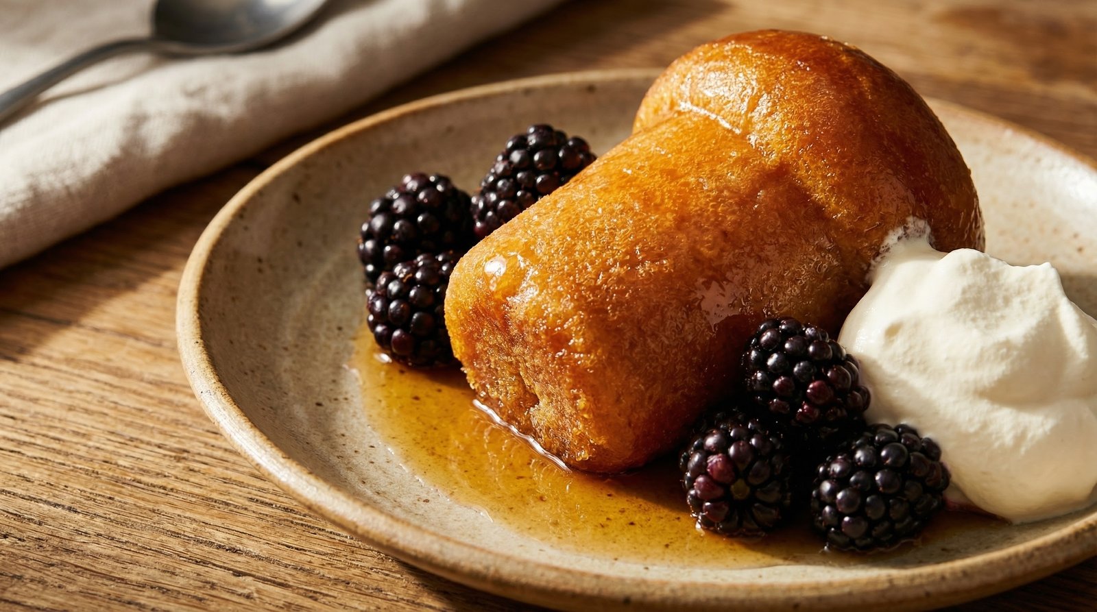 Rum Babas with Fresh Blackberries