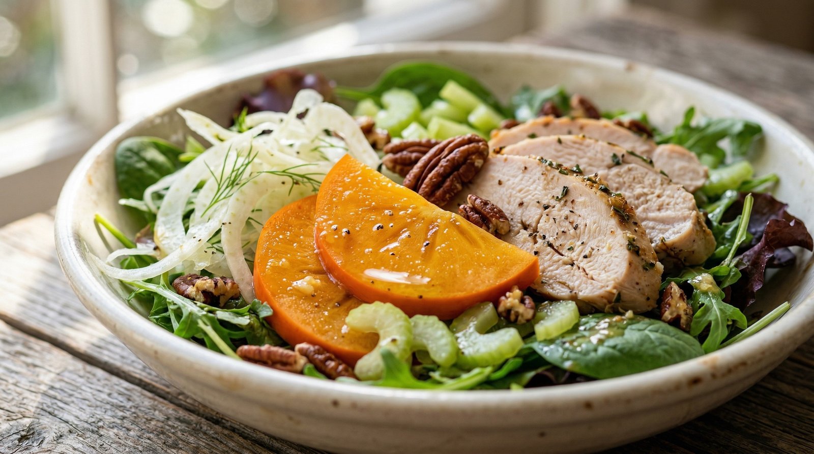 15-Minute Turkey and Persimmon Salad