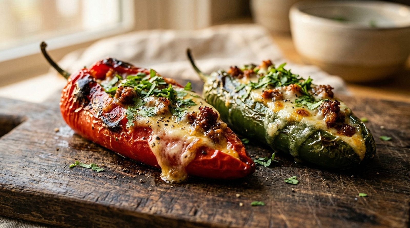 Cheesy Chorizo-Stuffed Chiles