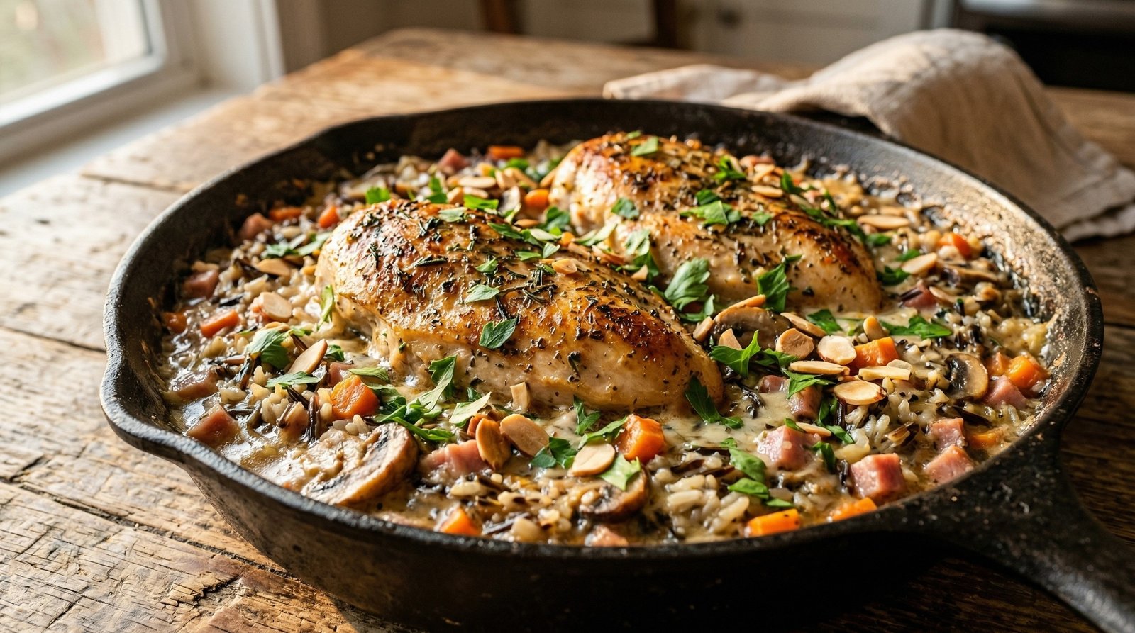 Chicken and Wild Rice Skillet Casserole