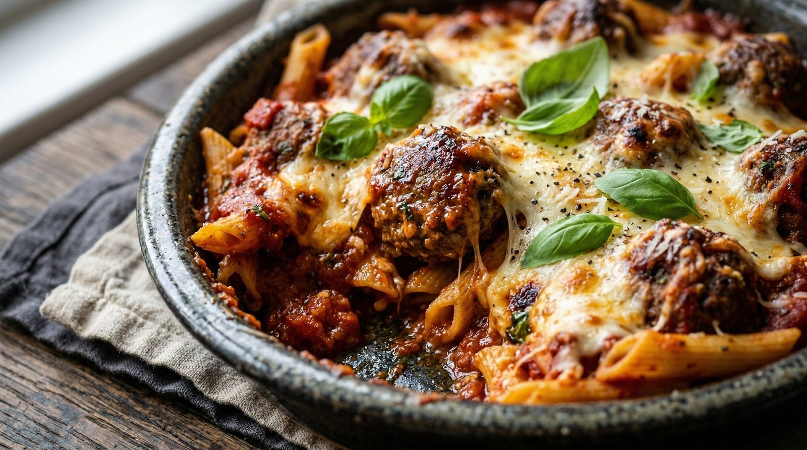 Meatball Pasta Bake