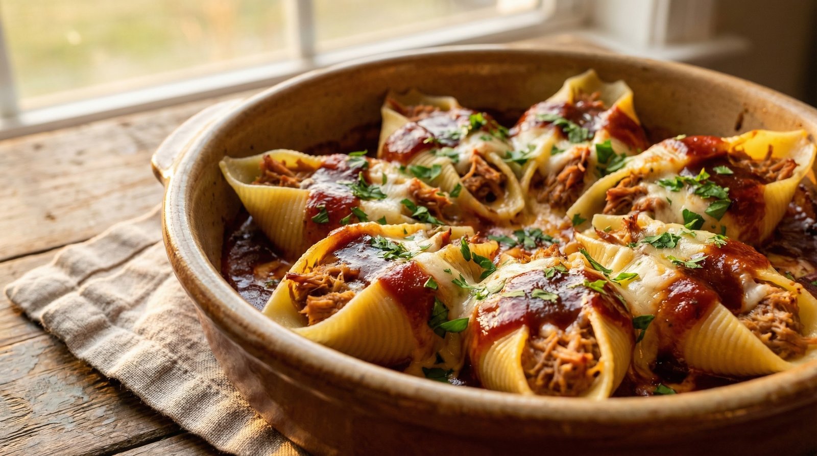 Smoked Pork Stuffed Shells