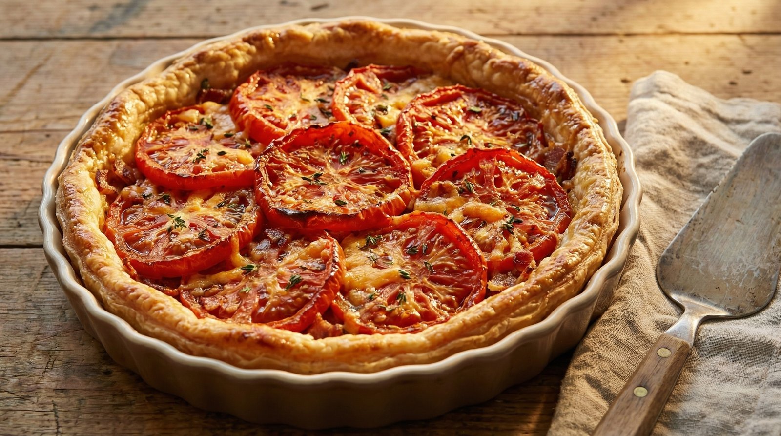Tomato, Cheddar, and Bacon Pie