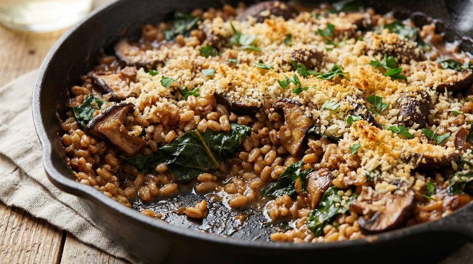 Farro and Wild Mushroom Casserole