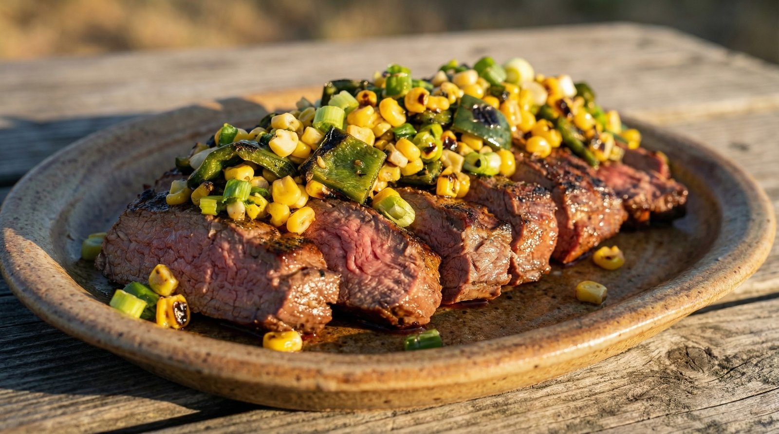 Grilled Flank Steak with Corn Relish