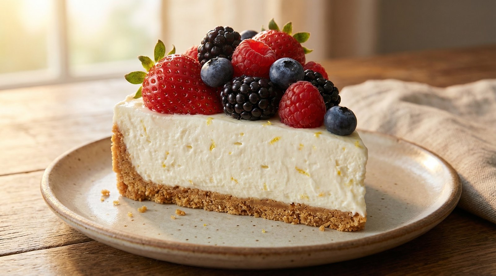 No-Bake Lemon Berry Cheesecake
