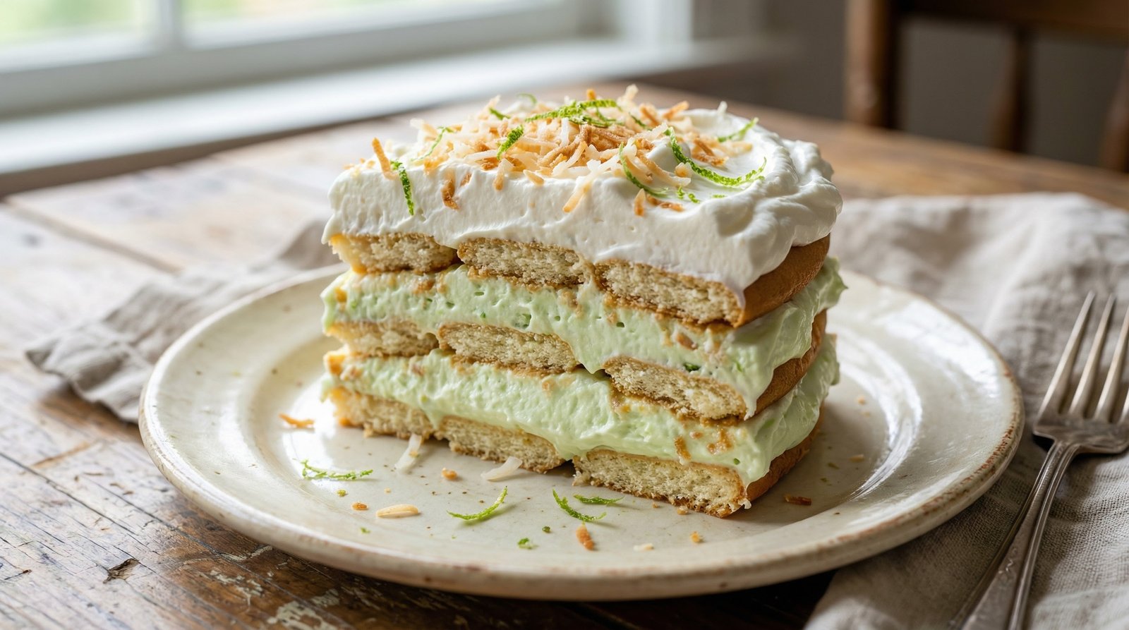 Key Lime Coconut Icebox Cake