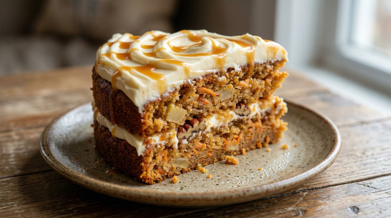 Apple Carrot Cake with Caramel