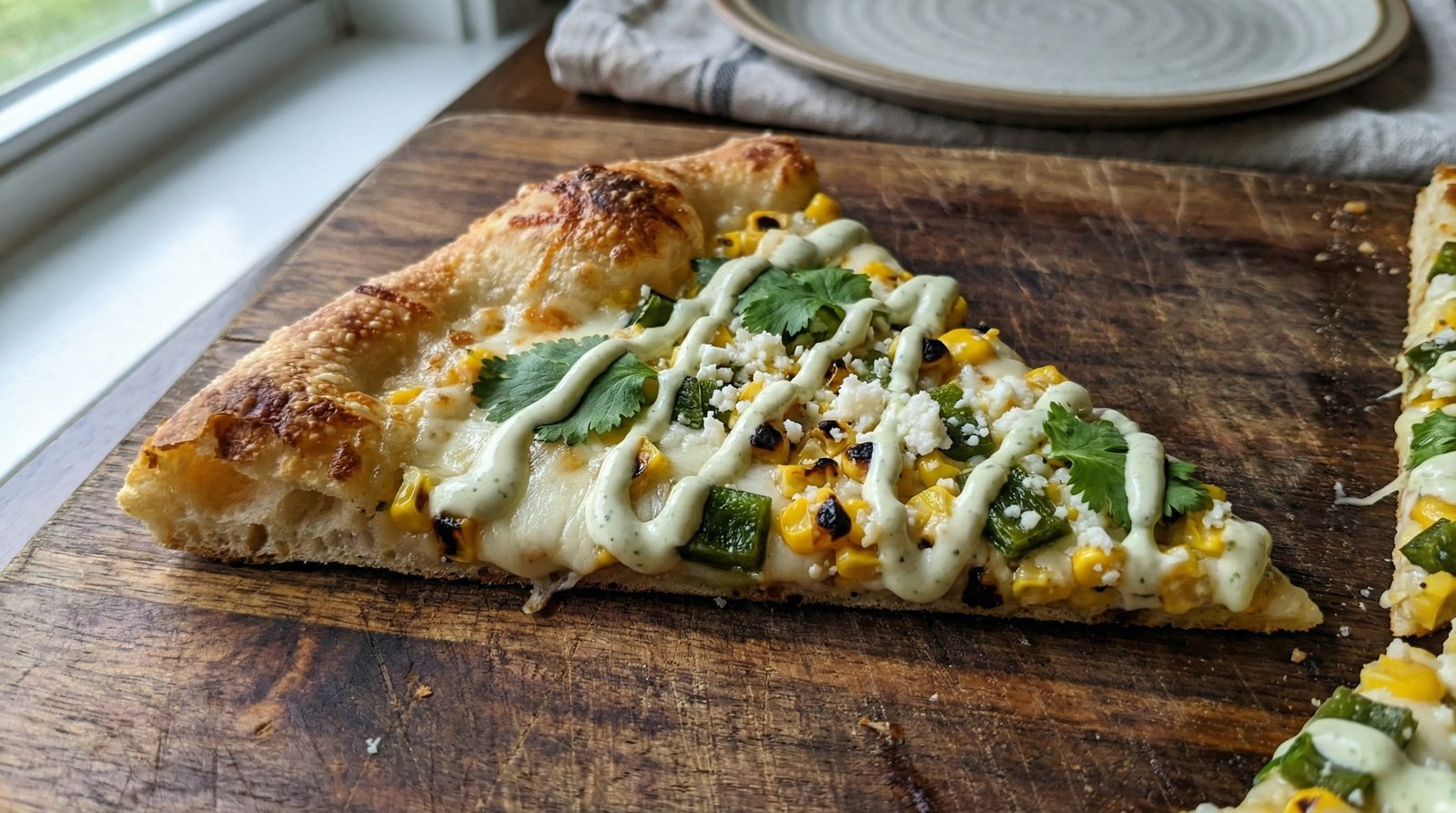 Roasted Corn and Poblano Pizza