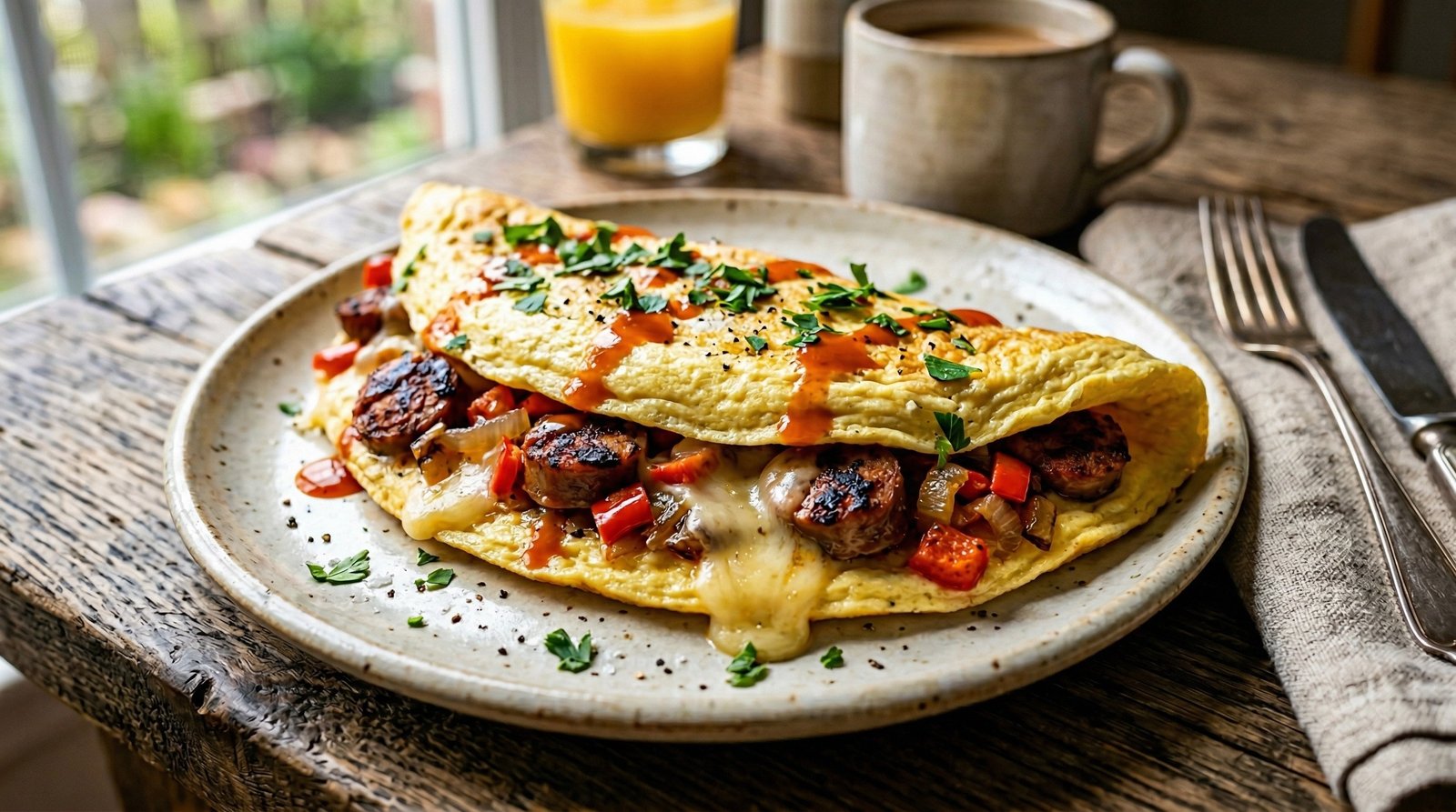Andouille Sausage Omelet