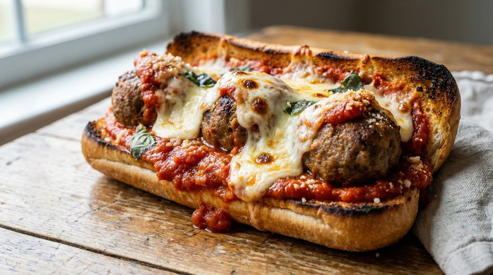 Open-Faced Meatball Sandwiches