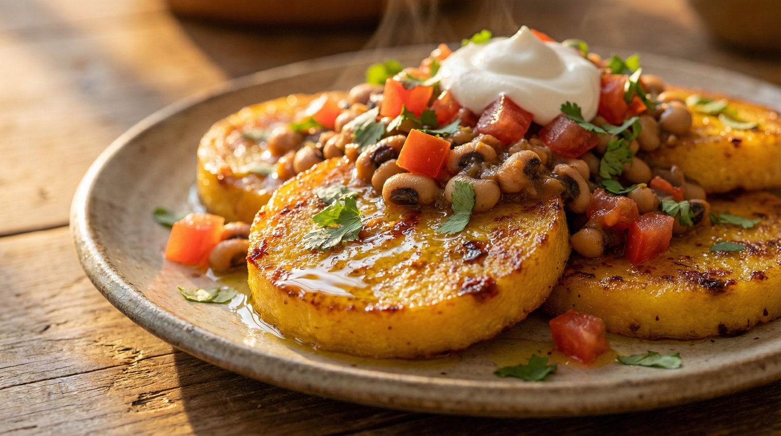 Polenta with Black-Eyed Pea Topping