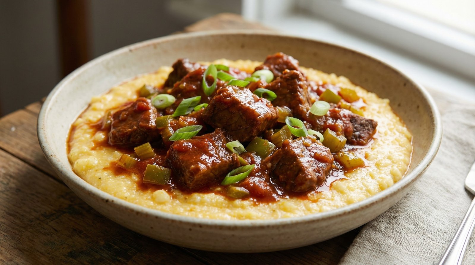 Pressure Cooker Beef Grillades and Grits