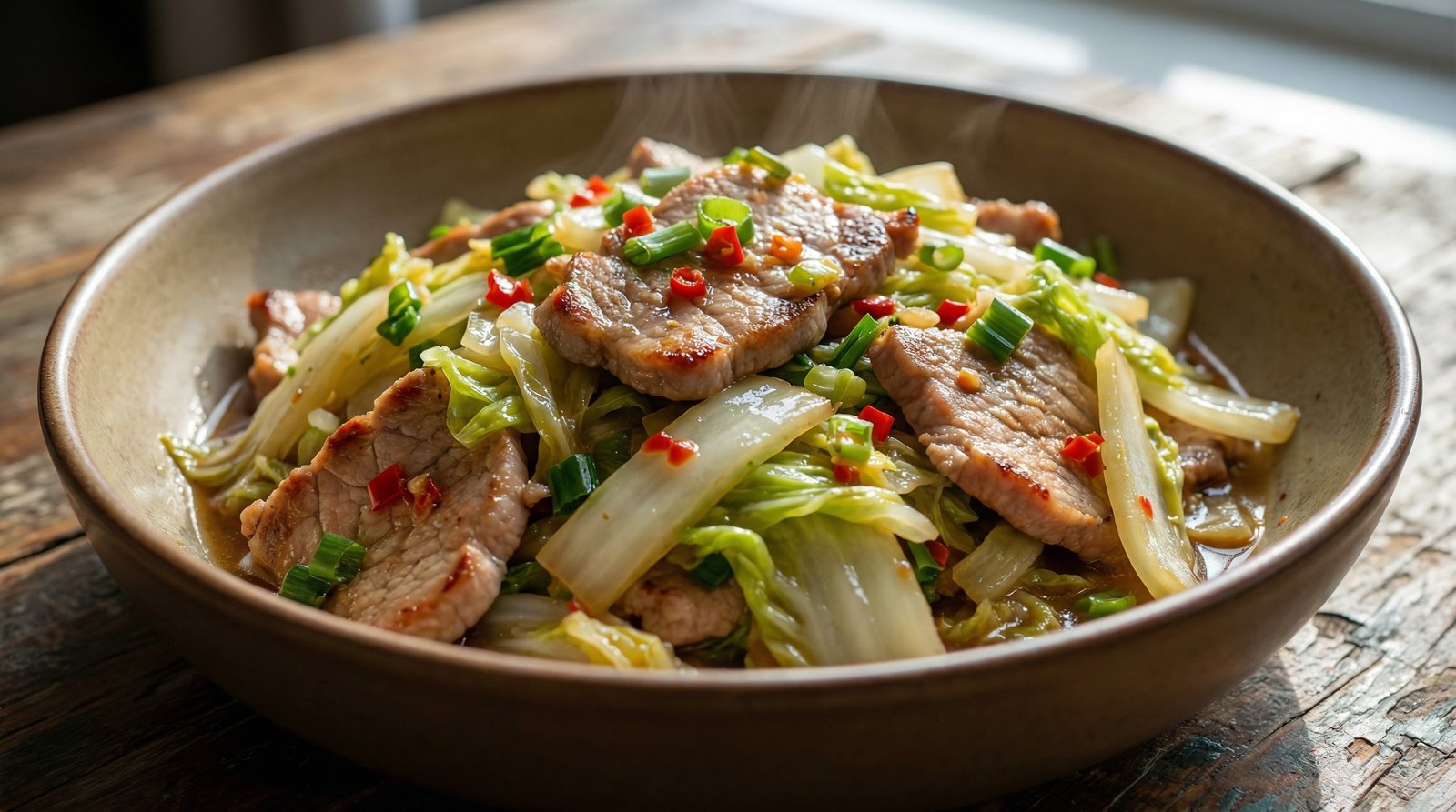 Pork with Napa Cabbage and Chiles