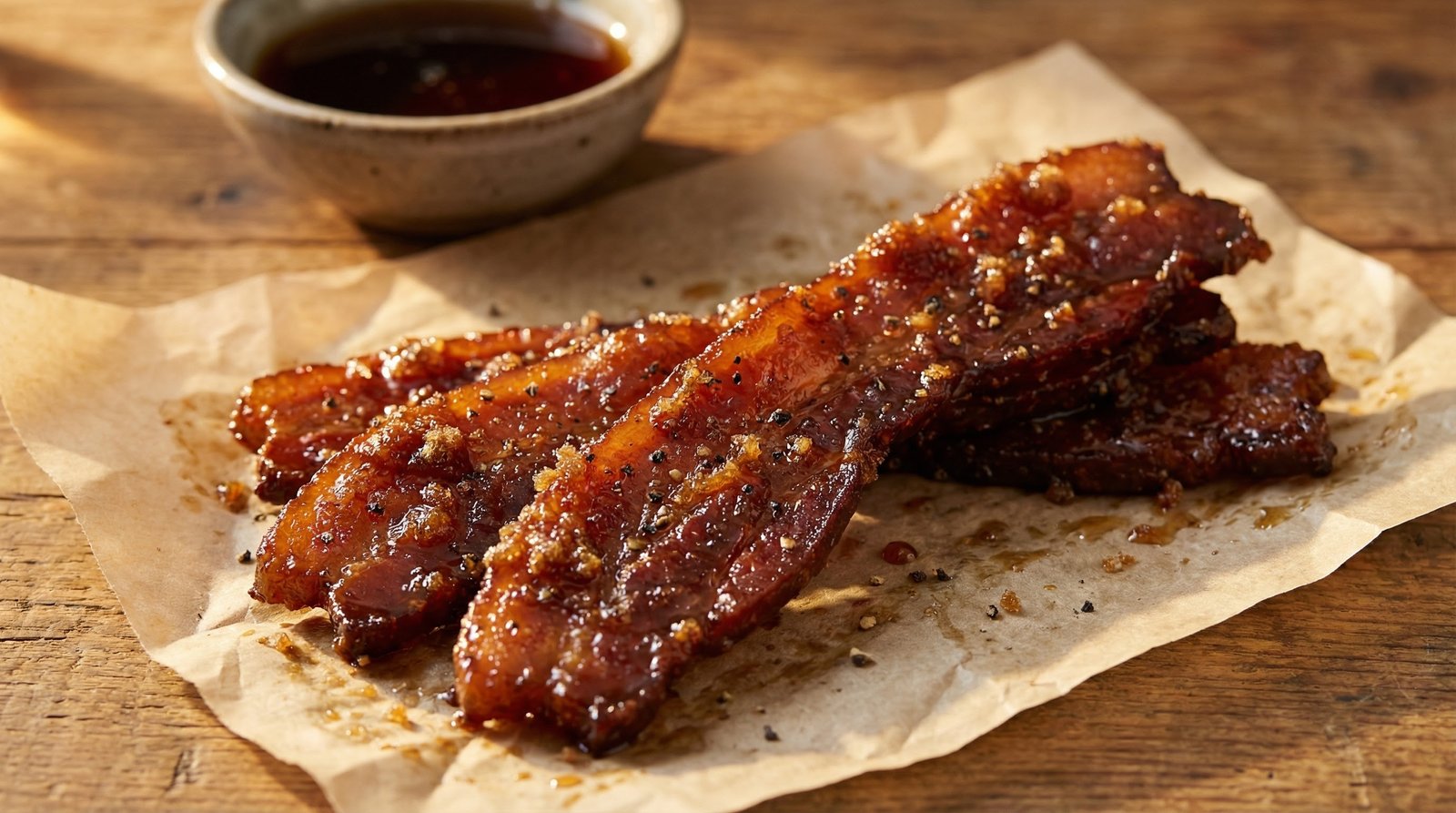 Roasted Whiskey Maple Candied Bacon