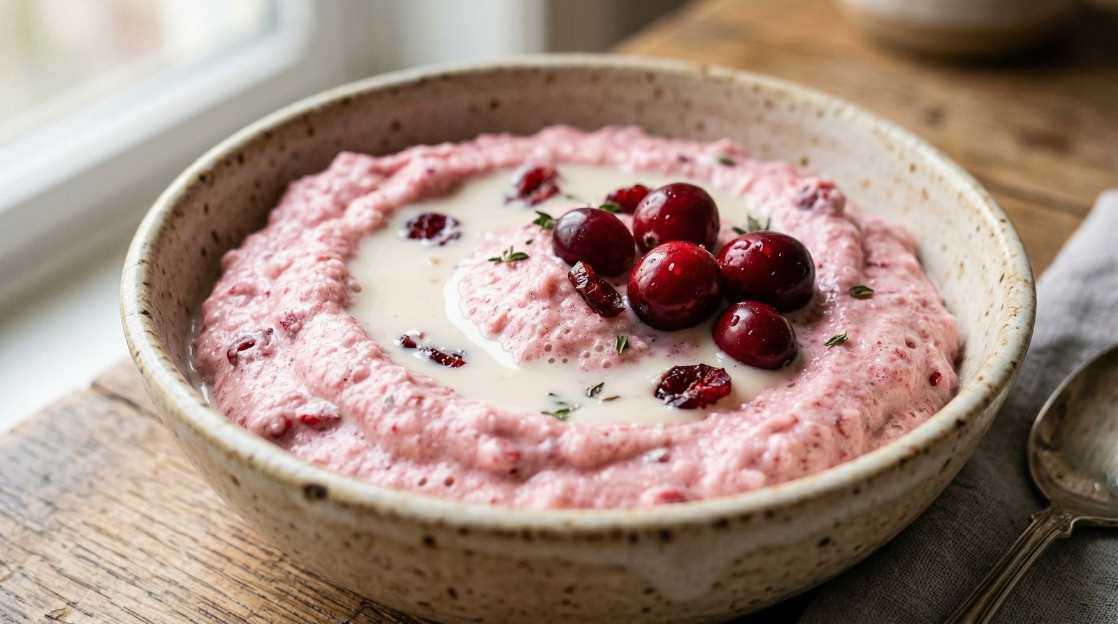 Whipped Cranberry Farina Porridge