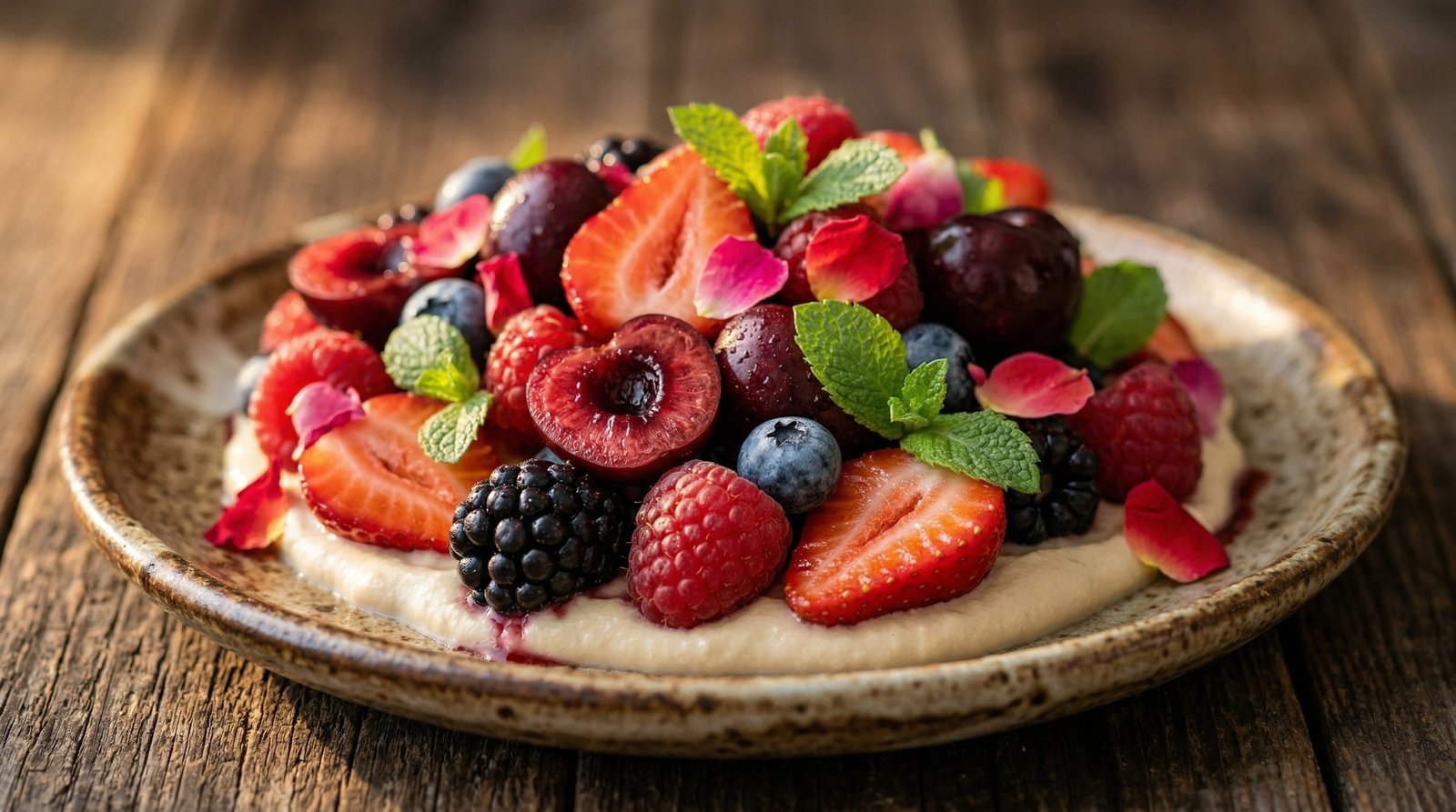 Summer Fruits Salad with Cashew Cream