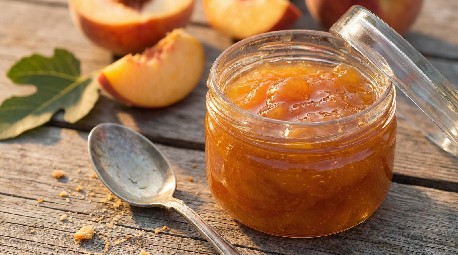 Sweet Peach and Fig Leaf Jam