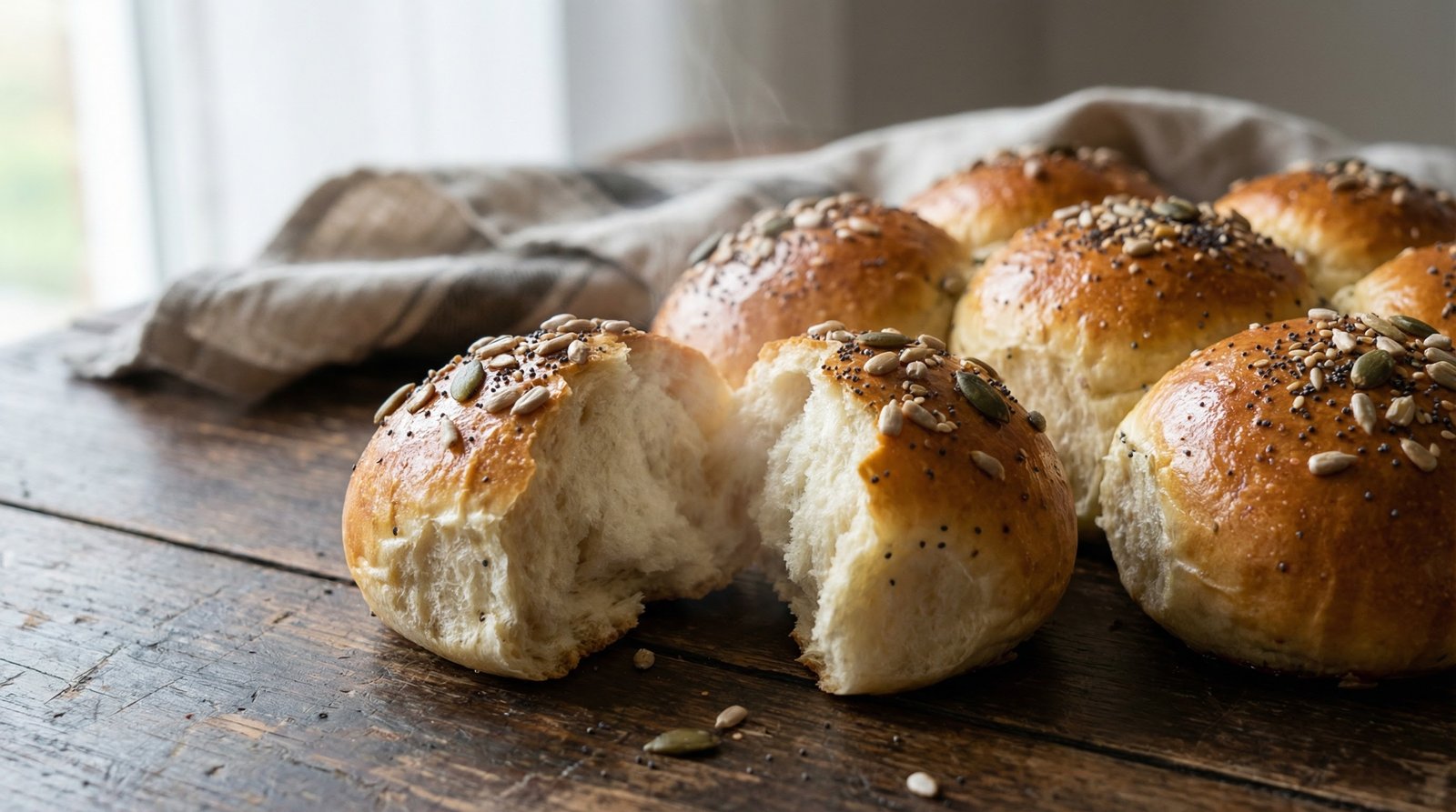 Seeded White Bread Rolls