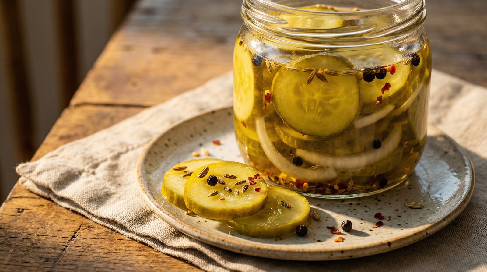 Sweet Pickled Cucumbers