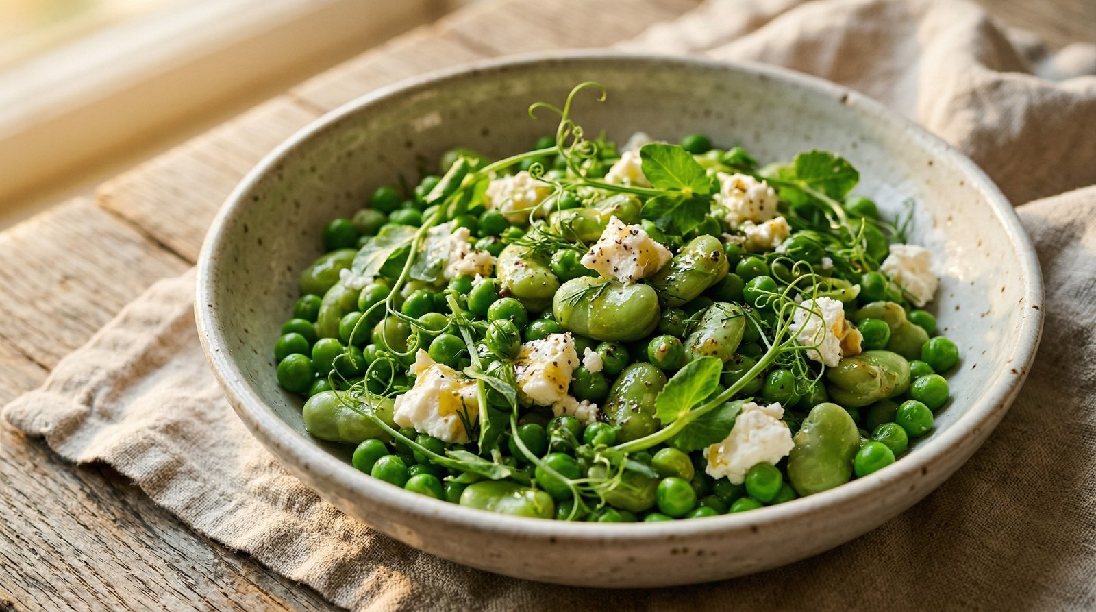 Fresh Spring Pea and Broad Bean Salad