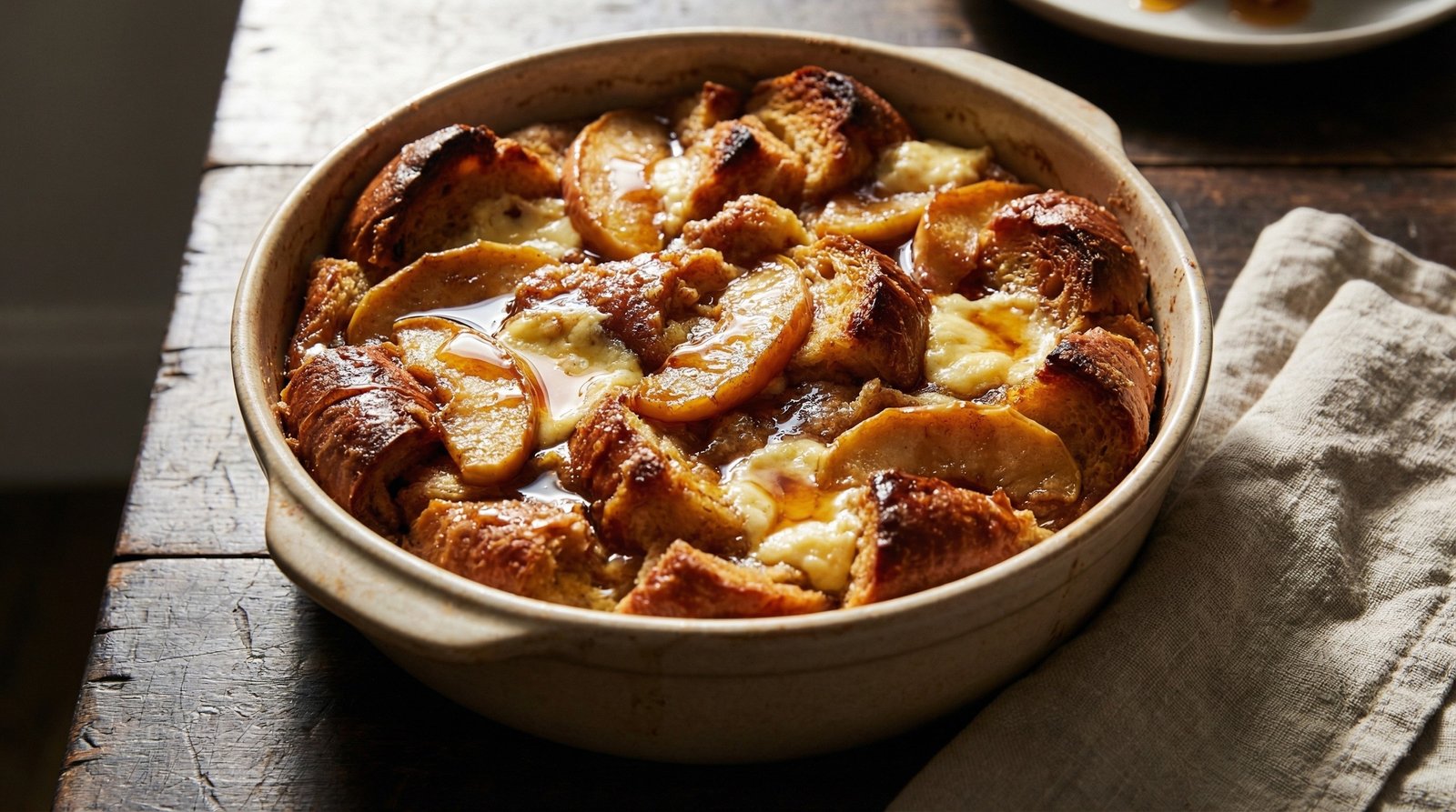 Cinnamon Apple Mascarpone Bread Pudding
