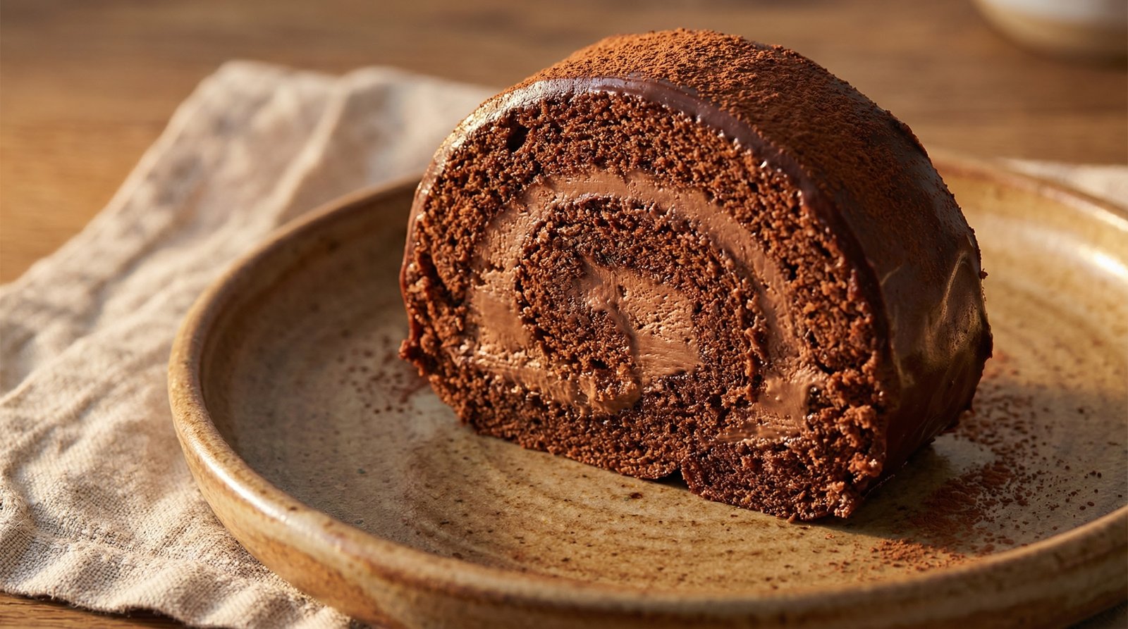 Chocolate Swiss Roll Slices