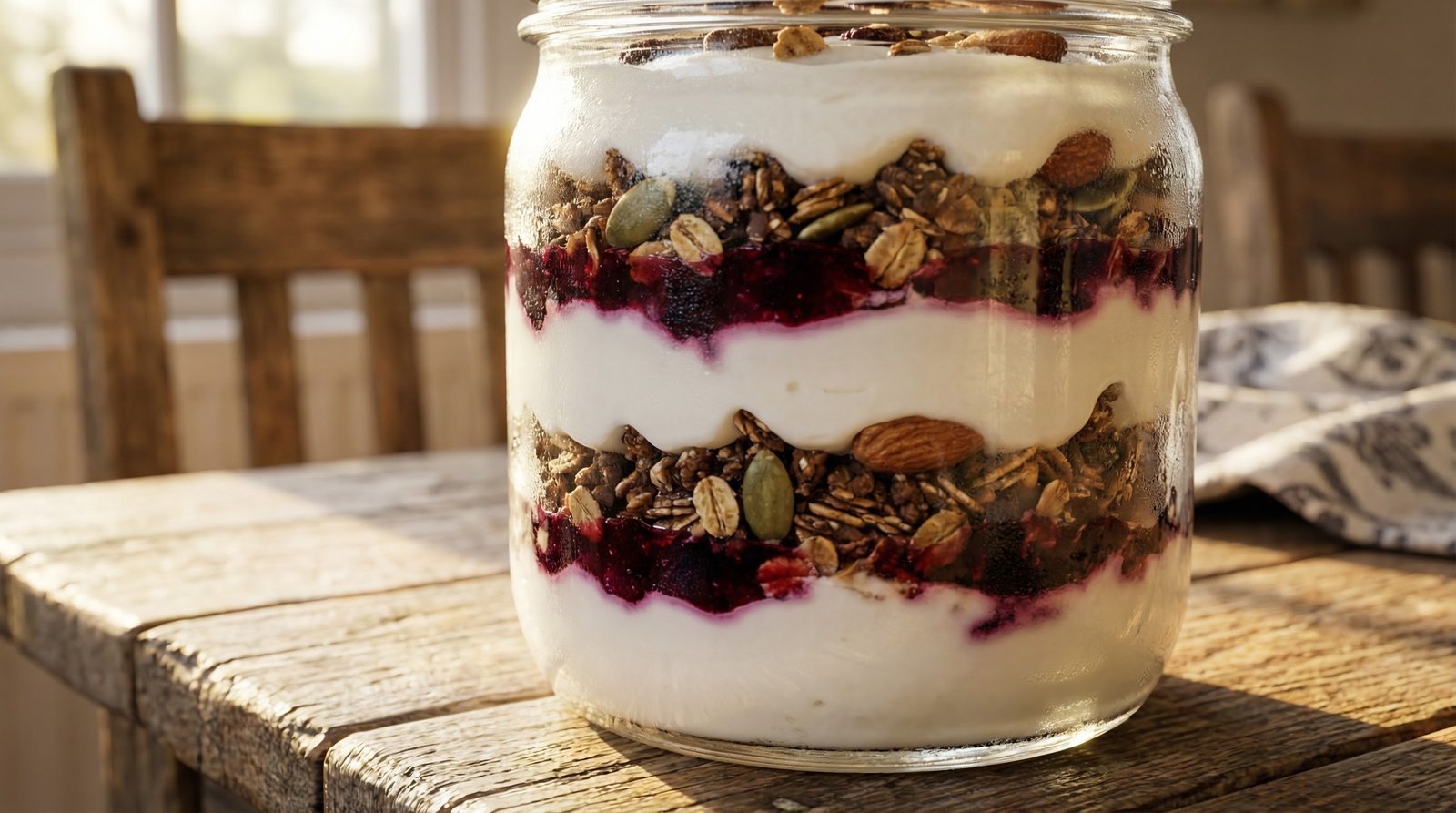 Chocolate Coconut Granola with Berry Coulis