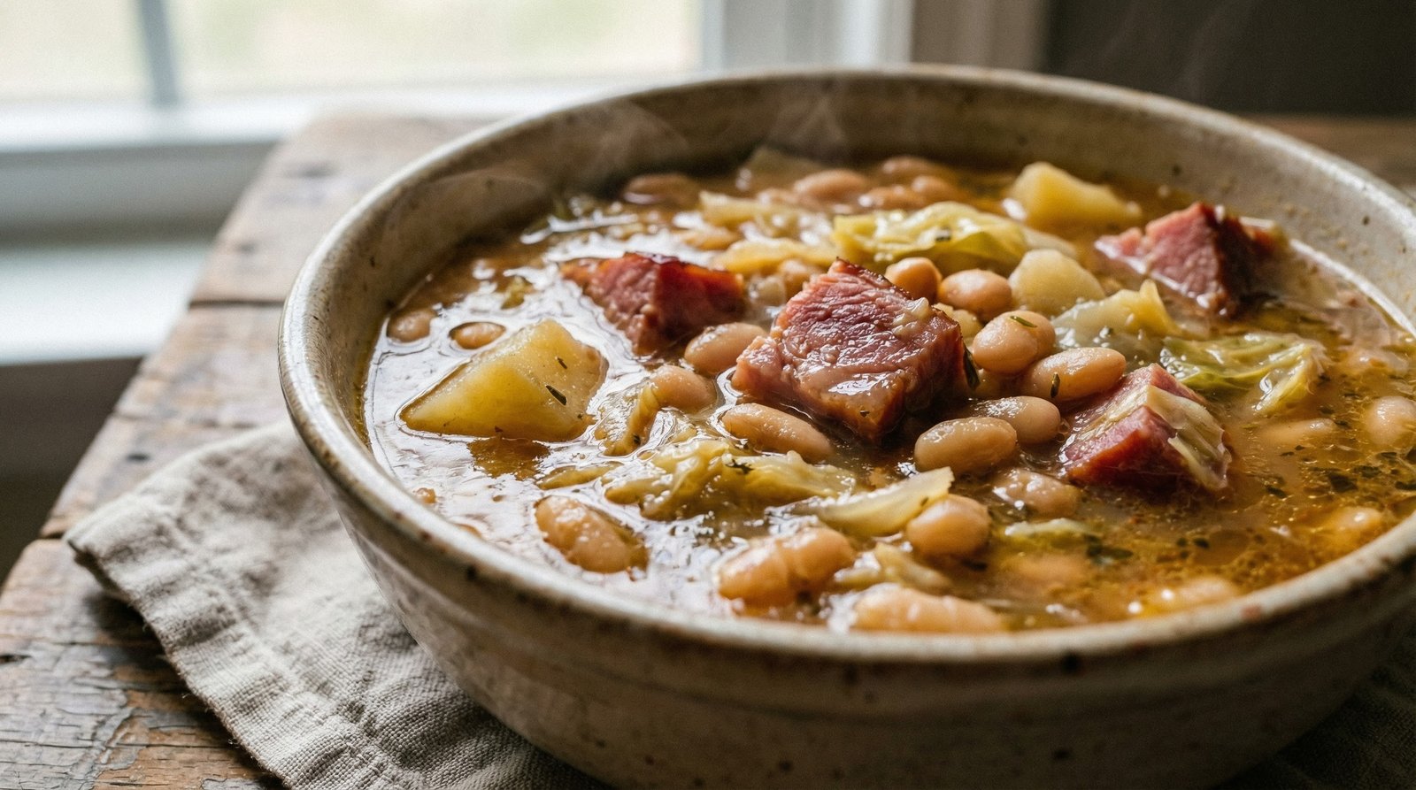 Slow Cooker Ham and Bean Dinner