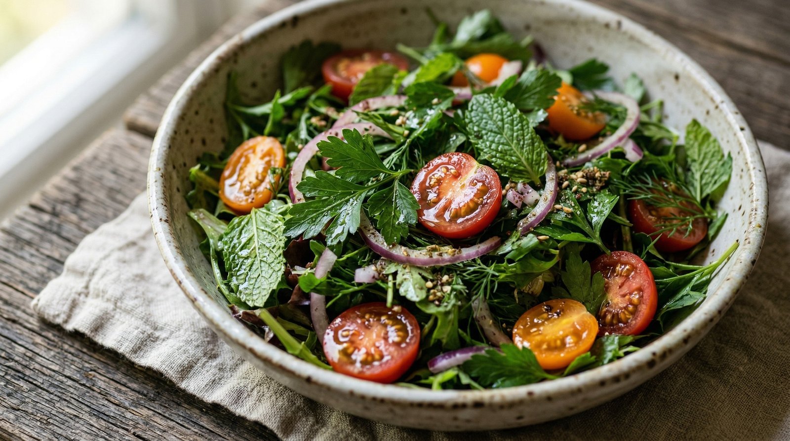 Herb Salad with Tomatoes and Za’atar