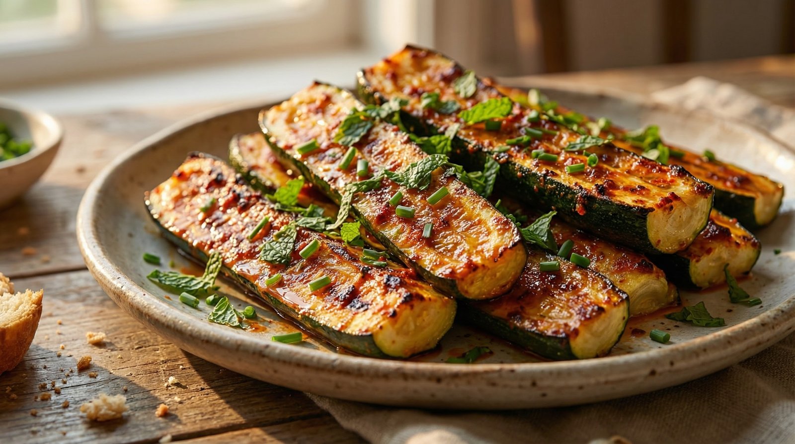 Roasted Harissa Zucchini Spears