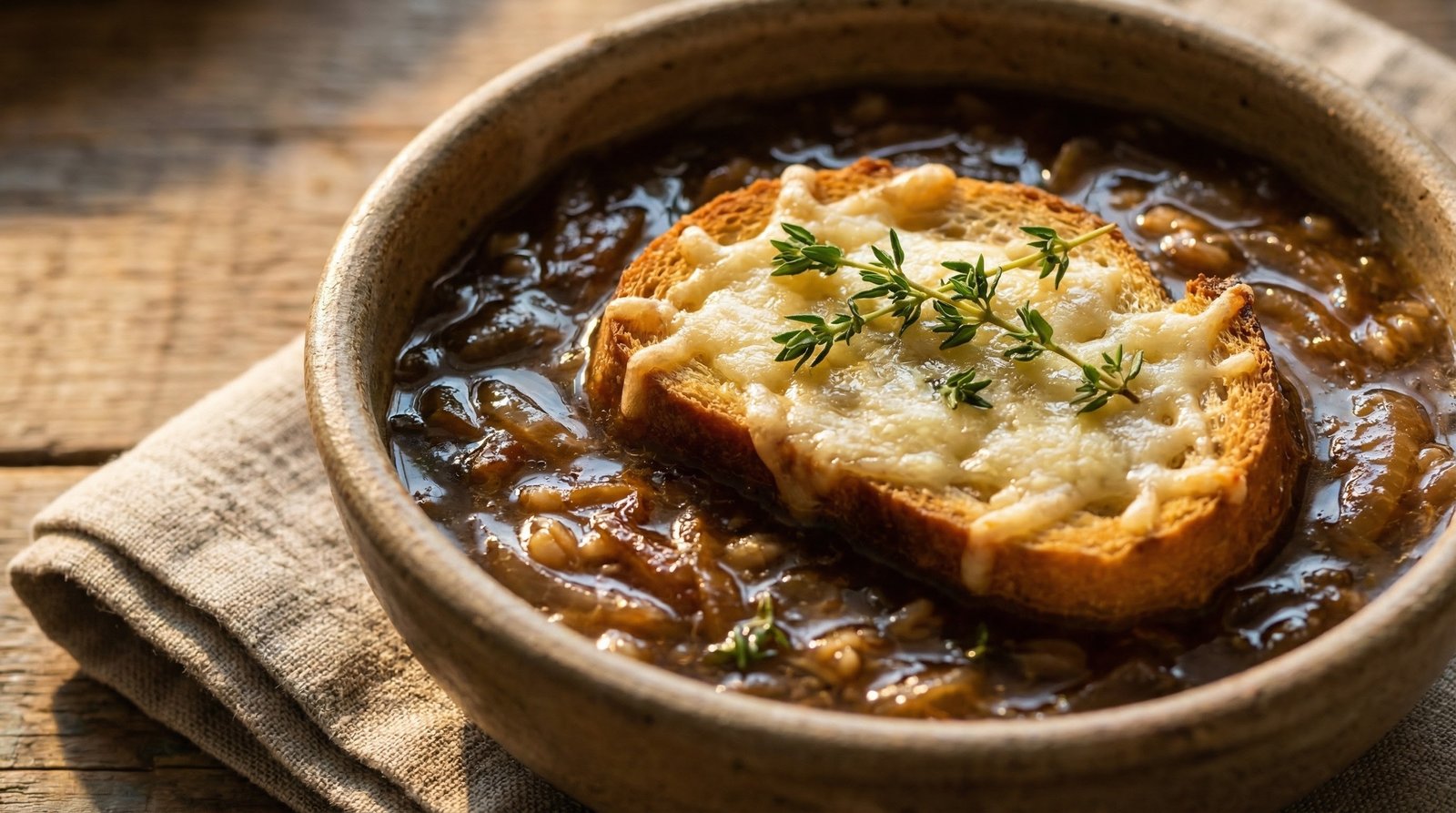 Vegetarian French Onion and Barley Soup