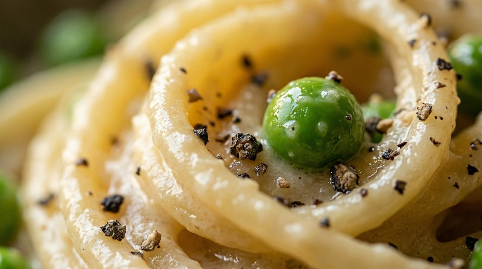Skillet Cacio e Pepe with Peas