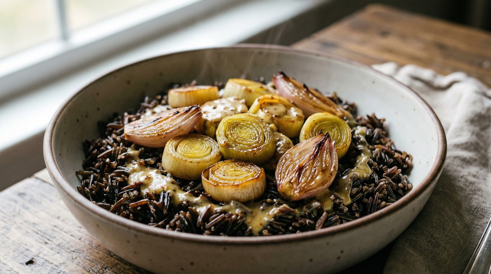 Wild Rice with Buttery Leeks