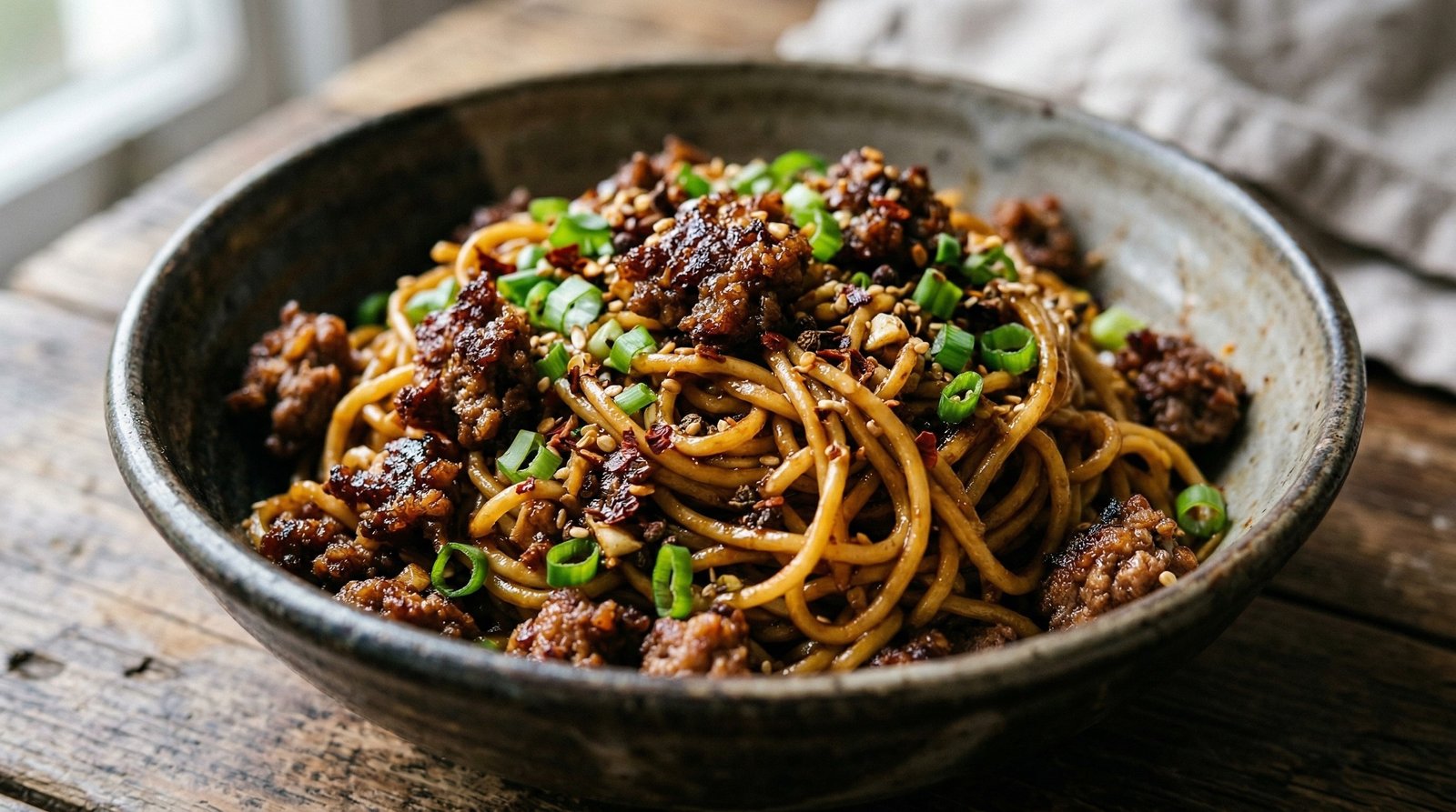 Crispy Minced Beef Noodles
