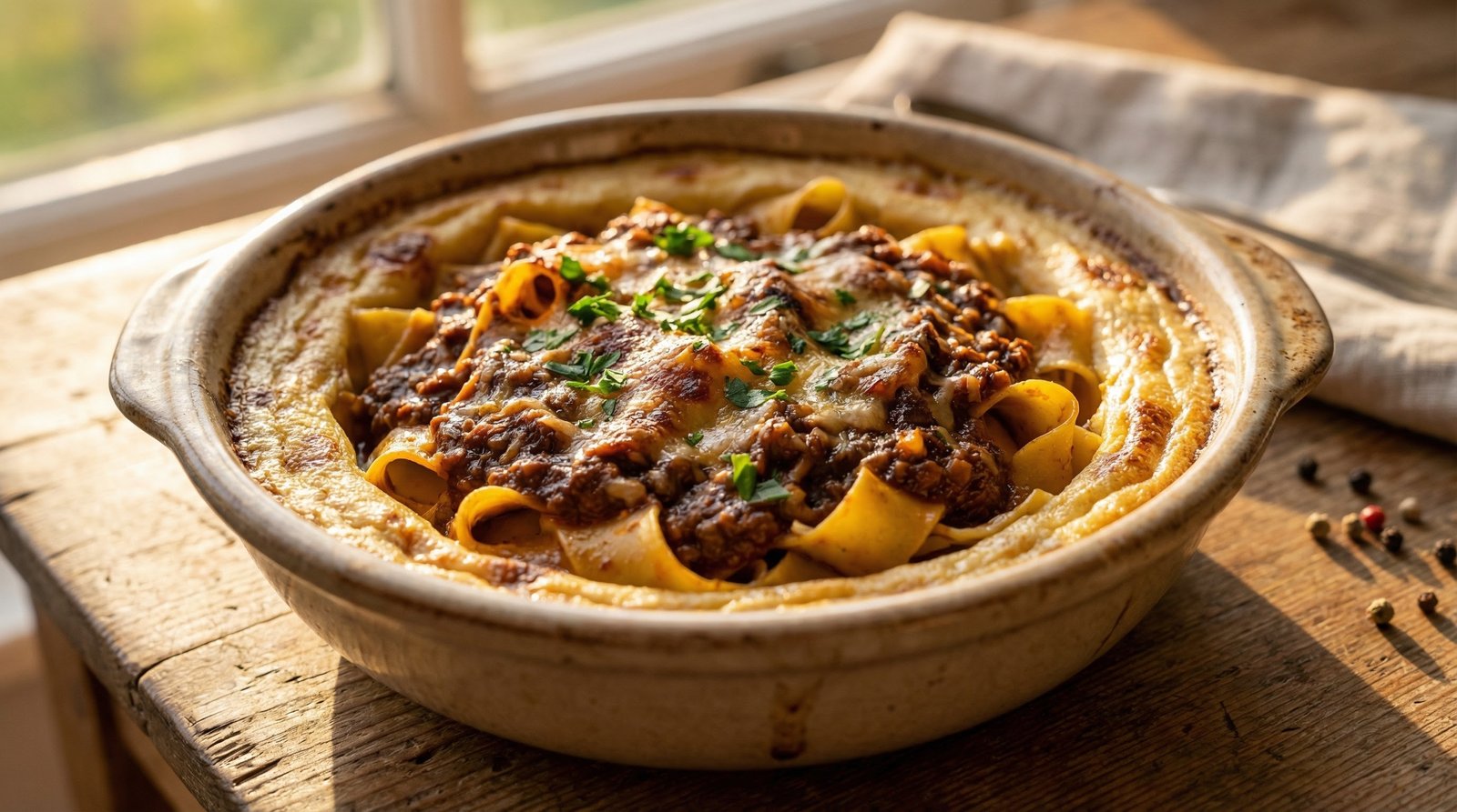 Cinnamon Custard Pasta Bake