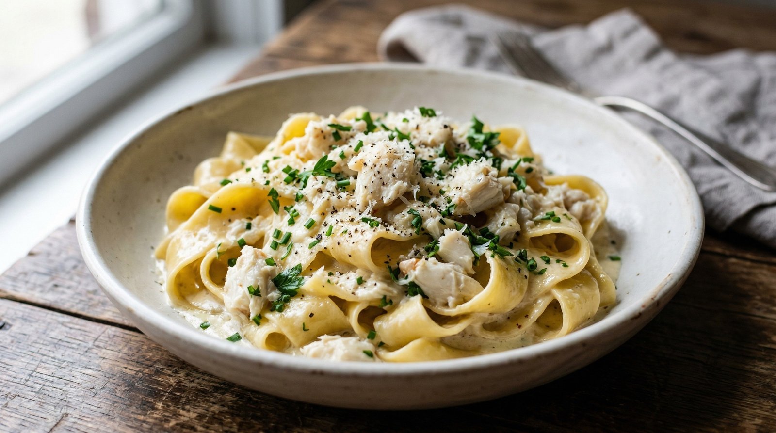 Crab Pappardelle Alfredo