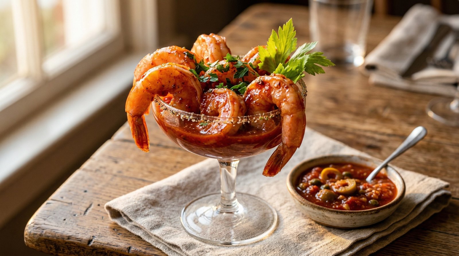 Easy Bloody Mary Shrimp Cocktail
