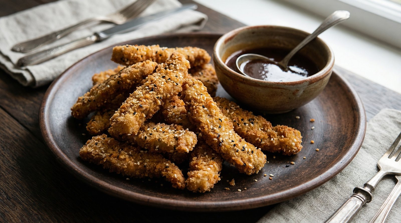 Baked Sesame Pork Strips