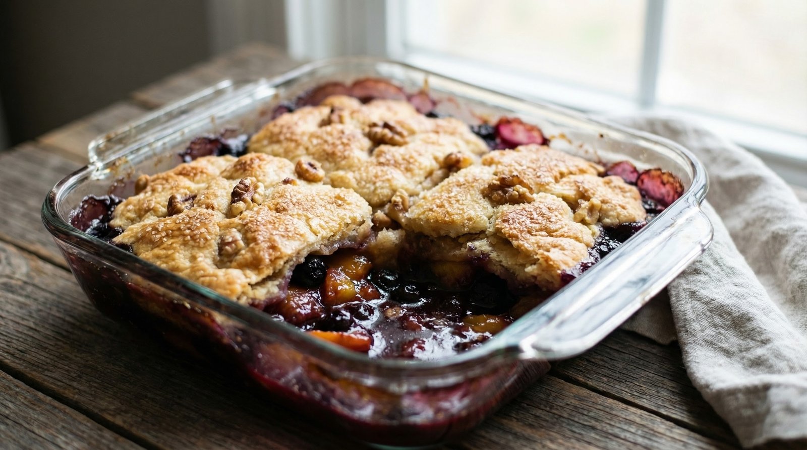 Peach and Blueberry Cobbler