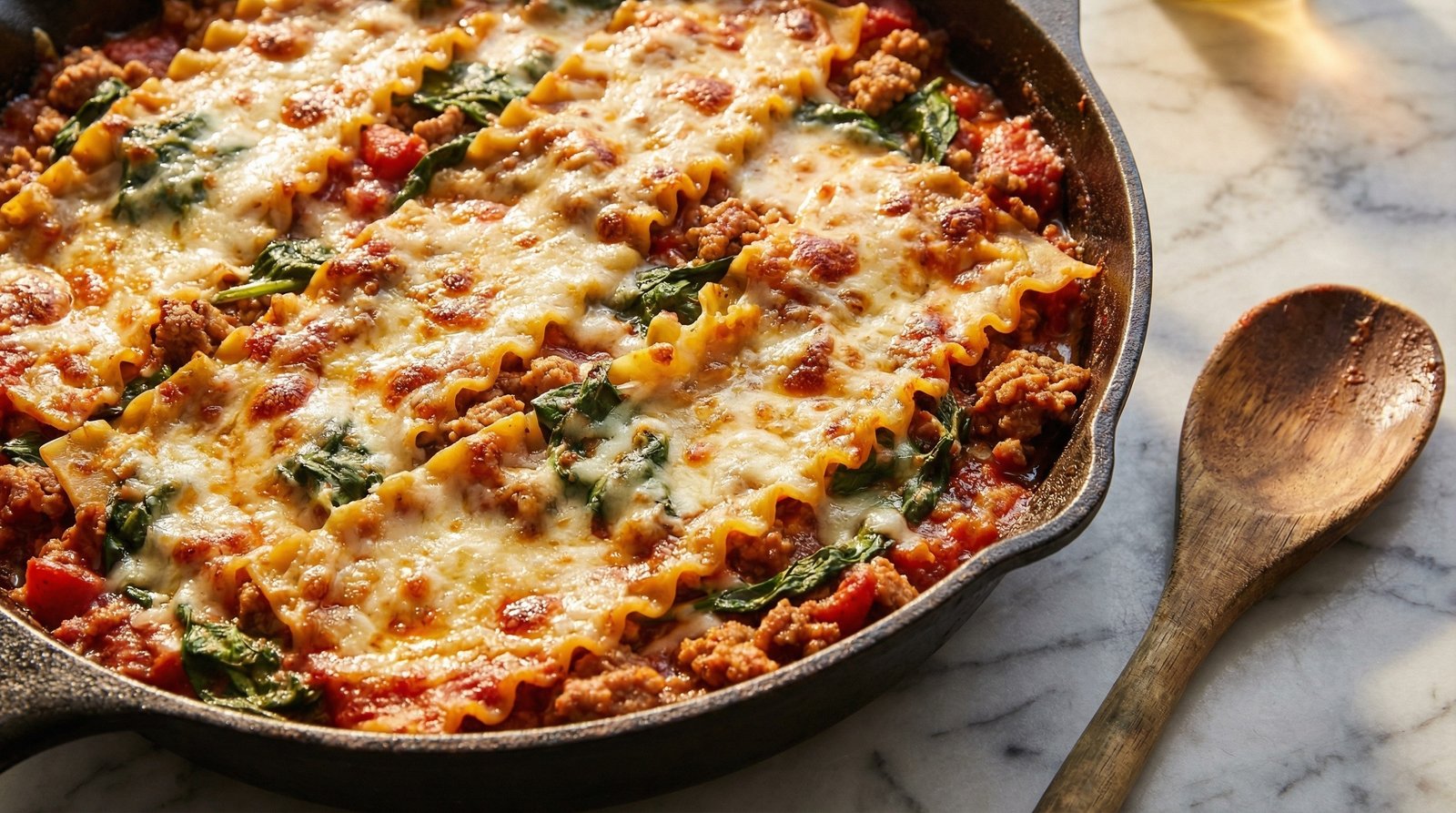 Turkey Florentine Skillet Lasagna