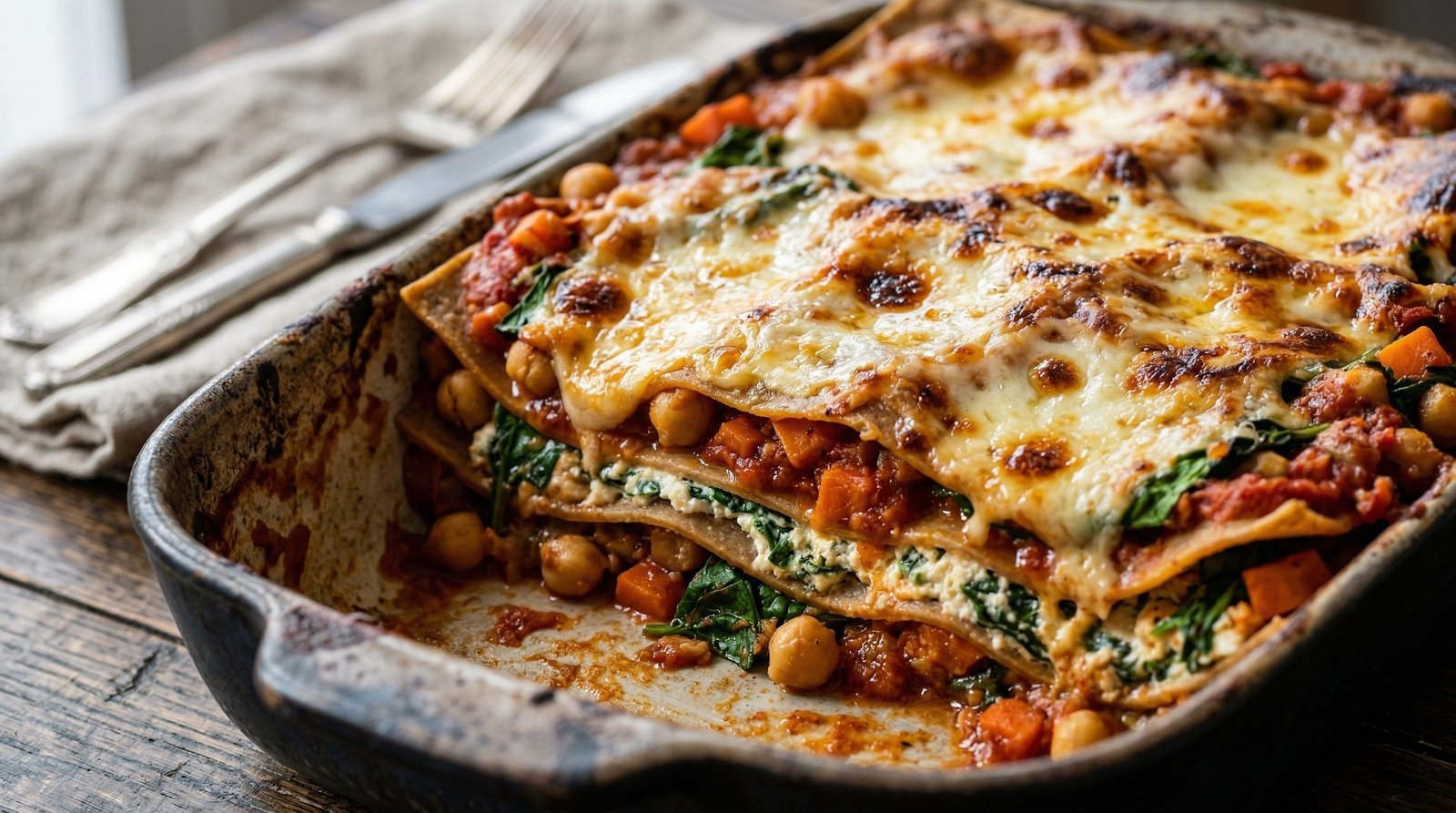 Moroccan Spinach Lasagna